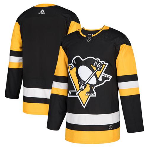 Adidas Penguins Blank Black Home Authentic Stitched NHL Jersey - Click Image to Close